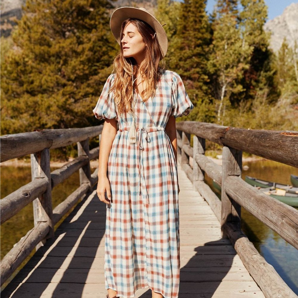 NWT Christy Dawn Dahlia Dress in Fall Plaid, Medium $218